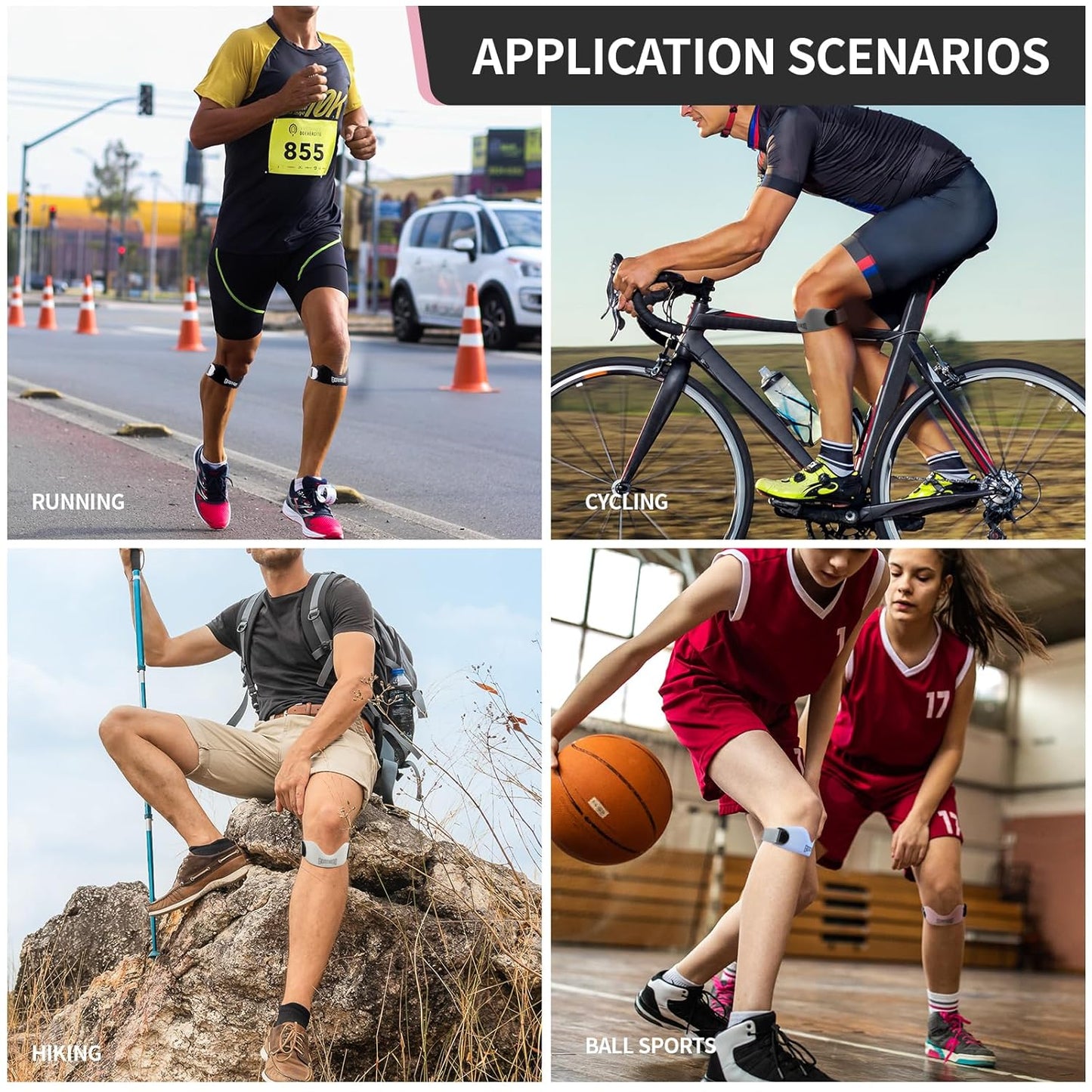 Oakhaven™  Patellar Support Strap For Knee Pain and Tendonitis (2 Straps Included)